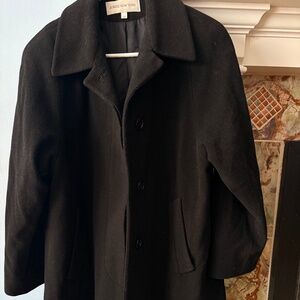Jones New York Midnight Black Wool Car Coat Jacket Size 10